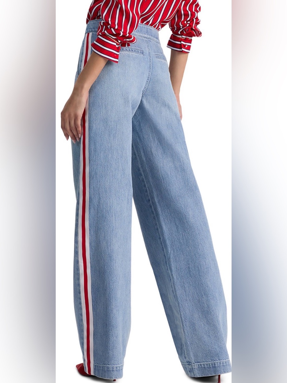 Alice + Olivia Xander Racing Stripe Jean - Picture 3 of 13